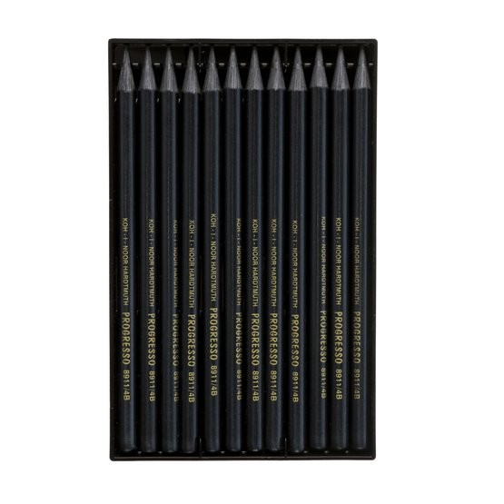 KOH-I-NOOR 8911/4B (12) Чернографитный карандаш в лаке "Progresso", L=153 мм, 12 шт/уп